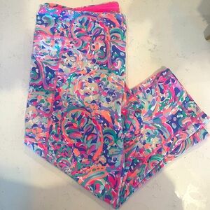 Lilly Pulitzer Multi Color Cropped Leggings Size XL